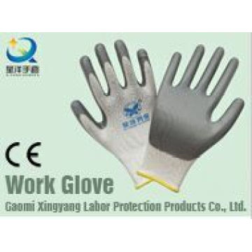 13G Poliéster Shell con guantes de trabajo revestidos con nitrilo (N6007)